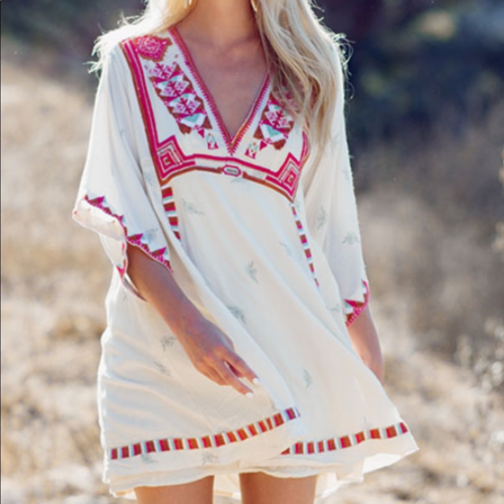 Free People Embroidered Tunic Dress